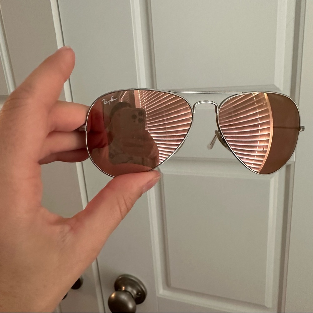 Ray-Ban Aviator RB3025 Sunglasses - Silver/Copper Flash Mirror - Picture 9 of 10